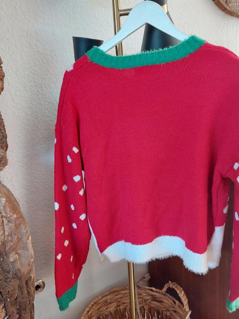 NWT Peanuts Charlie Brown Snoopy Ugly Christmas Sweater Gingerbread House Red Si - Picture 4 of 5